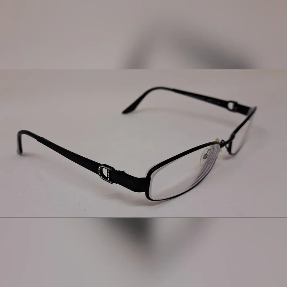 Christian Dior Womens Eye Glasses Frames Crystals Black Vintage CD3684 54-15-130